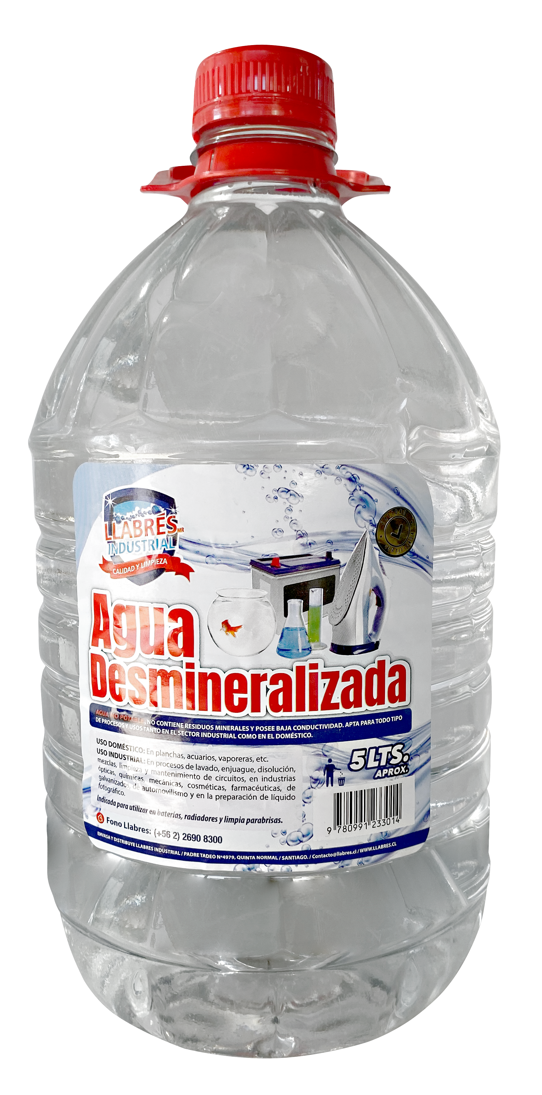 Agua Destilada Desmineralizada X 5 Litros - Parat