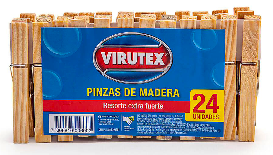Virutex Pinzas para Ropa Madera 24und – lelugo